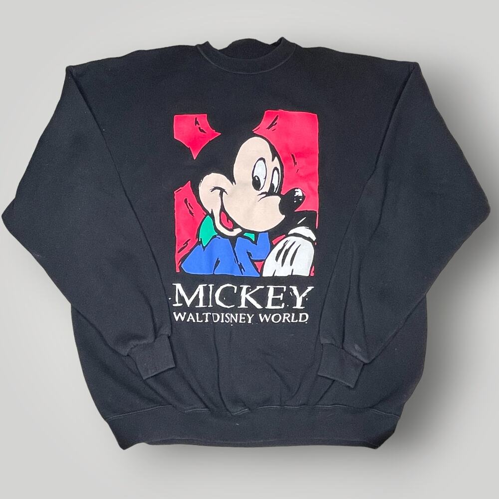 Vintage Mickey Mouse Disney Designs USA Made Crewneck Walt Disney World H